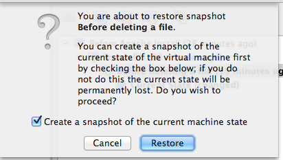 Snapshot Rollback Confirm